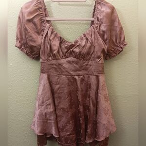 Inspired Hearts Rose Satin Romper